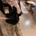 Burberry Plaid Long-Sleeved T-Shirt