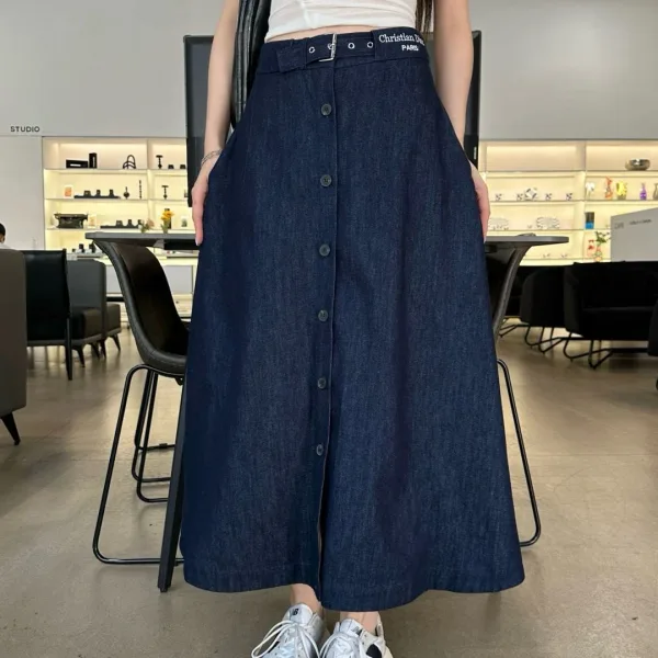 Dior Denim Midi Skirt For Summer