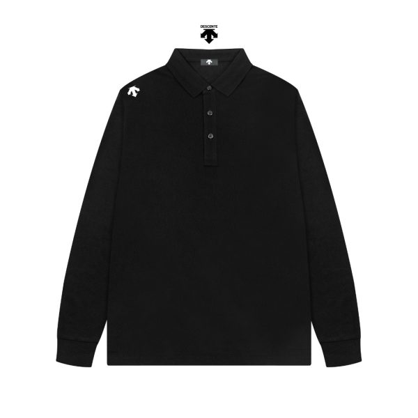 Descente Cotton Long-Sleeved Polo Shirt