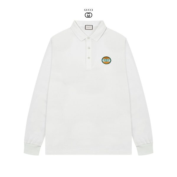 Gucci Cotton Long-Sleeved Polo Shirt