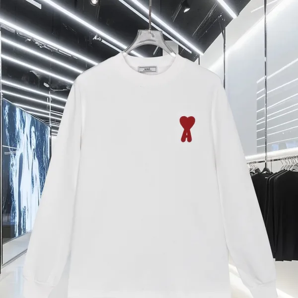 Ami Cotton Long-Sleeved T-Shirt For Autumn