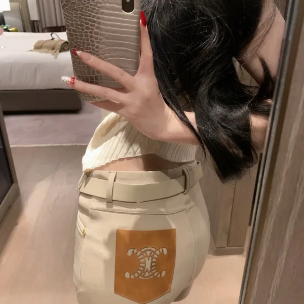 Celine Gold Shorts