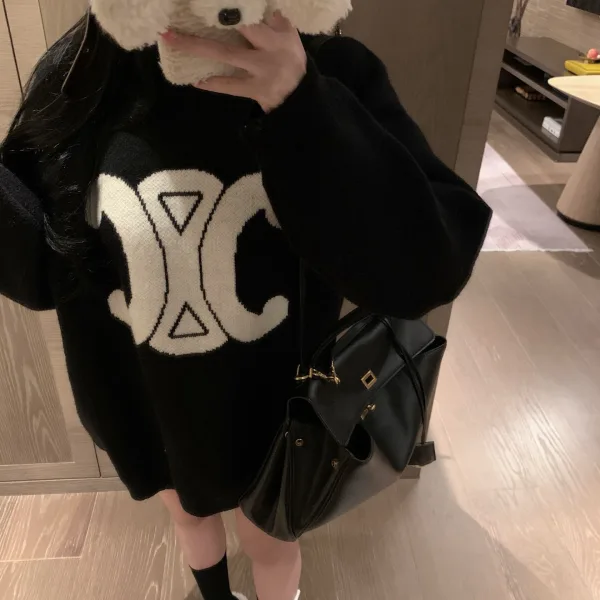 Celine Jacquard Long-Sleeved Sweater