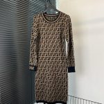 Fendi Jacquard Long-Sleeved Dress