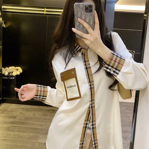 Burberry Leather Long-Sleeved Shirt