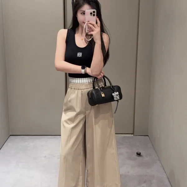 Loewe Leather Casual Trousers For Spring