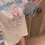 Dior Plaid Long-Sleeved T-Shirt