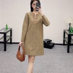 Gucci Jacquard Long-Sleeved Dress
