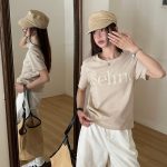 Celine Velvet Short-Sleeved T-Shirt