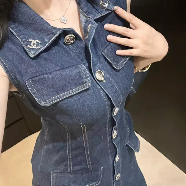 Chanel Denim Sleeveless Dress