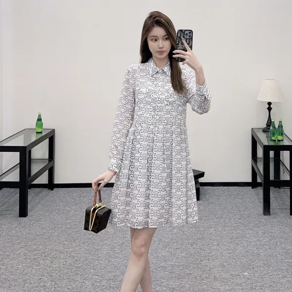 Celine Lightweight Fabric Long-Sleeved