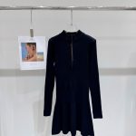 Louis Vuitton Leather Long-Sleeved Dress
