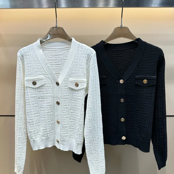 Balmain Gold Long-Sleeved Cardigan