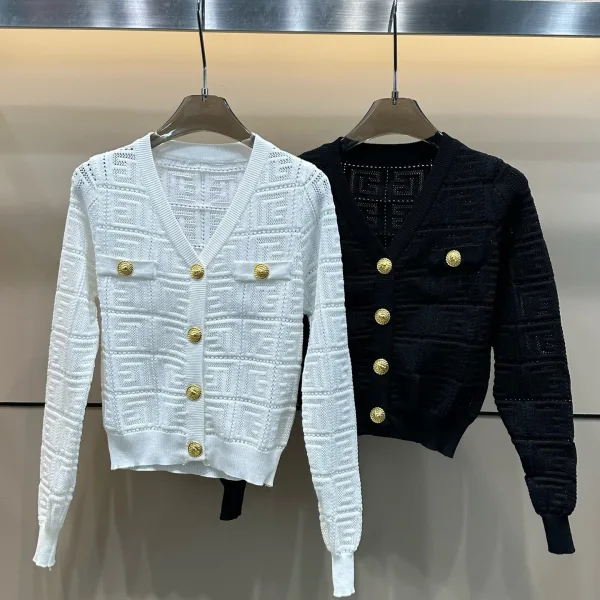 Balmain Gold Long-Sleeved Cardigan