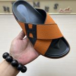 HermÃ¨s Genuine Leather Slippers
