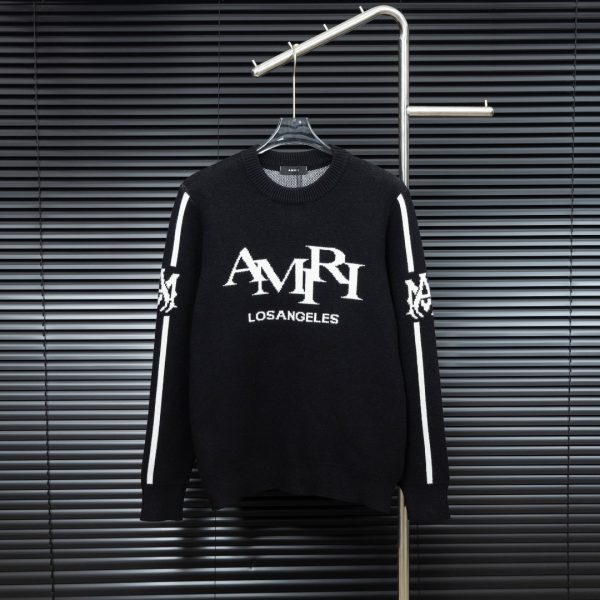Ami Jacquard Long-Sleeved Sweater