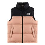 The North Face Vest Red Wool Down Embroidery
