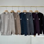 Moncler Overcoat Red Cotton Wool Merino Down Chenil Fleece Autumn Winter And