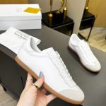 Margiela Skate Shoes Red Genuine Leather Top-Grain Cowhide Sheepskin Suede Patchwork Rubber Raw Patch