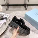Prada Leather Shoes Red Silk Sheepskin Patent Soft Autumn Winter