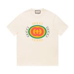 Gucci Short-Sleeved T-Shirt Ash Cotton Plain Weave Ribbed Fabric Exquisite Workmanship