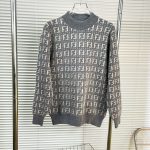 Fendi Sweater Red Cashmere Modal Jacquard