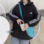 Adidas Cotton-Padded Coat Red Down Waterproof Design High-Quality Materials Winter