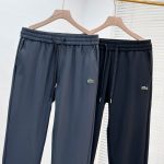 Lacoste Trousers Ash Silk Velvet Fleece Milk Autumn Winter And Slim Fit Embroidery