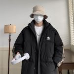 Adidas Coat Black Cotton Down Winter