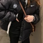 Nike Down Jacket Black Duck Lace Embroidery