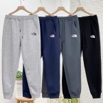 North Sweatpants Red Cotton Pure Fleece Fabric Winter 3D Logo