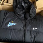 Nike Down Jacket Black Duck Lace Embroidery