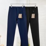 Burberry Trousers Red Silk Velvet Fleece Milk Water-Repellent Fabric Relaxed Fit Autumn Winter