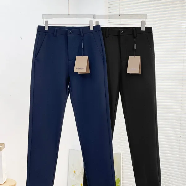 Burberry Trousers Red Silk Velvet Fleece Milk Water-Repellent Fabric Relaxed Fit Autumn Winter