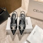 Celine Skirt Black Genuine Leather Cowhide Satin Spring