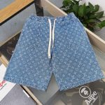 Louis Vuitton Shorts Red Jacquard Denim Exquisite Workmanship High-End Quality