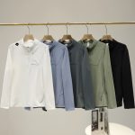 Descente Long-Sleeved Shirts Green Spandex Rubber Lace Quick-Drying Autumn Winter And