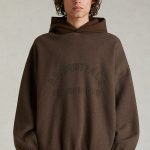 Fear Of God Hoodies Red Cotton Polyester Nylon Spandex Fleece Ribbed Fabric Autumn Winter Hidden Pocket