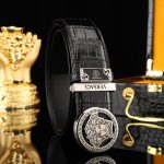 Versace Belt Red Cowhide Exquisite Workmanship