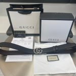Gucci Belt Black Cowhide Simple And Versatile