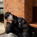 New Balance Down Jacket Black Duck Embroidery
