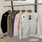 Descente Down Jacket Pink Duck Fleece Winter Patch