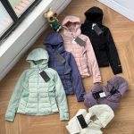 Lululemon Coat Red Neutral Feather Duck Down Denim Autumn Winter And Matte Fabric Slim Fit 3D Logo Side Pockets