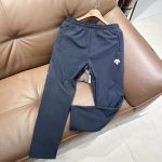 Descente Trousers Red Fleece Exquisite Workmanship Adjustable Waistband Zippered Pocket