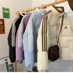 Adidas Coat Blue Cotton Down Autumn Winter