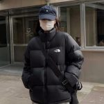 The North Face Cotton-Padded Coat Red Cotton Down Winter Windproof Cuffs