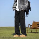 Stone Island Cargo Pants Green Cotton Spandex Street Style Autumn Winter And Patch