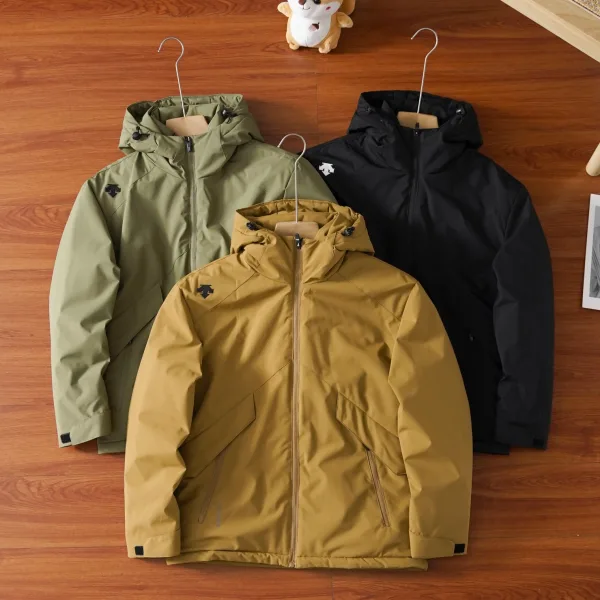 Descente Jacket Green Cotton Fleece Water-Repellent Fabric Lightweight And Comfortable To Wear Outdoor Windproof Autumn Winter