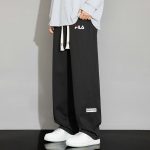 Fila Casual Pants Red Easy To Match Simple And Elegant Spring Autumn Slimming Cut