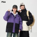 Fila Outerwear Red Cotton Down Woven Fabric Patch